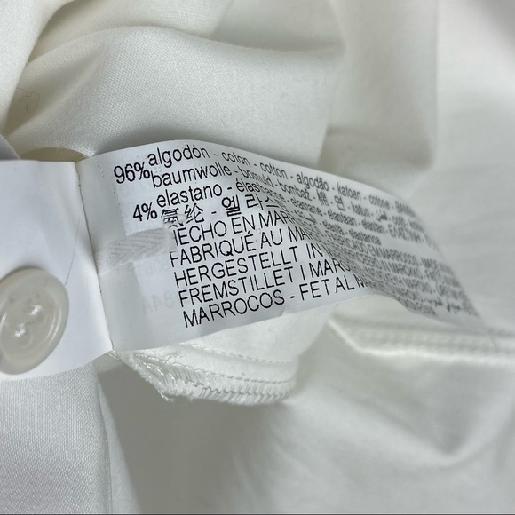 🆕 NWT ZARA Women’s Minimalist Wide Neck Off-Shoulder Collared Button Blouse SM - Picture 9 of 12